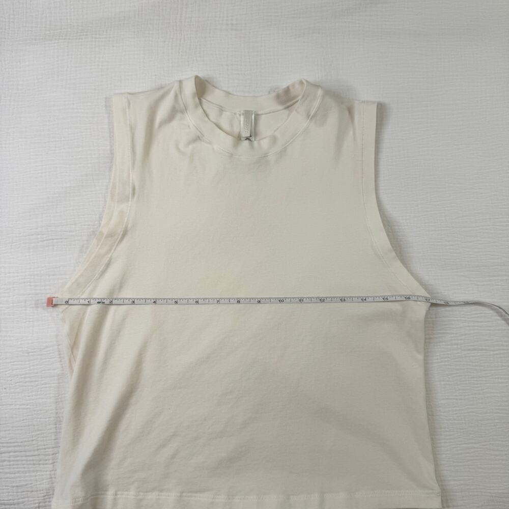 SKIMS Cotton Jersey Mock Neck Crop Tank Top Cream Bone Plus Size 4X Clean Girl - Picture 6 of 11